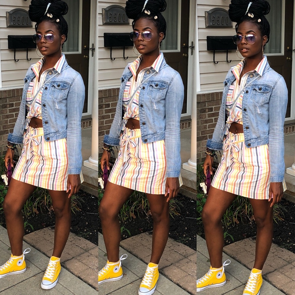 Striped Multicolor Two-Piece Outfit